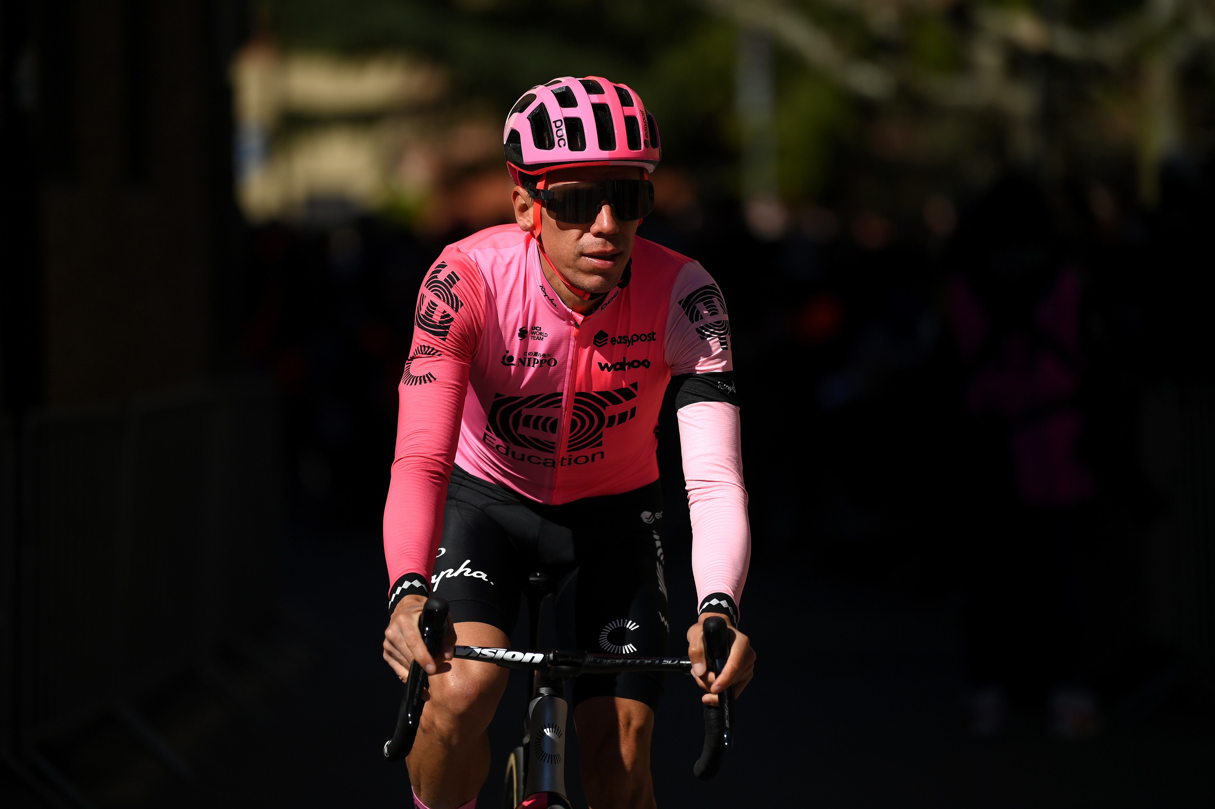 VIANA, SPAIN - APRIL 04: Rigoberto Uran of Colombia and Team EF Education-Easypost prior to the 2nd Itzulia Basque Country 2023, Stage 2 a 193.8km stage from Viana to Leitza / #UCIWT / on April 04, 2023 in Viana, Spain. (Photo by David Ramos/Getty Images)