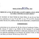 Imagen del decreto emitido por la alcaldía de Santa Marta para declarar la alerta