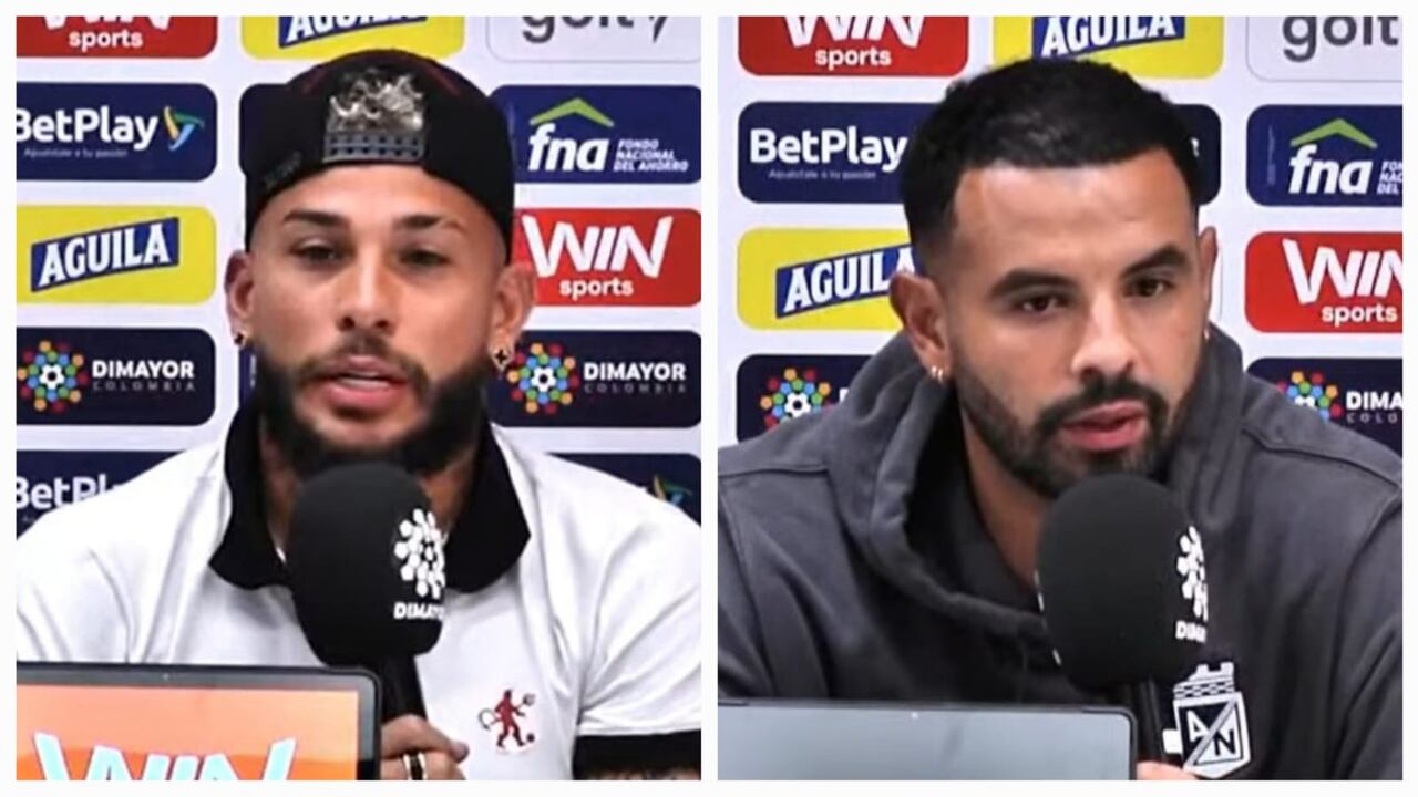 Duván Vergara y Edwin Cardona se tomaron los micrófonos en la rueda de prensa previa a la final de Copa entre Nacional y América.