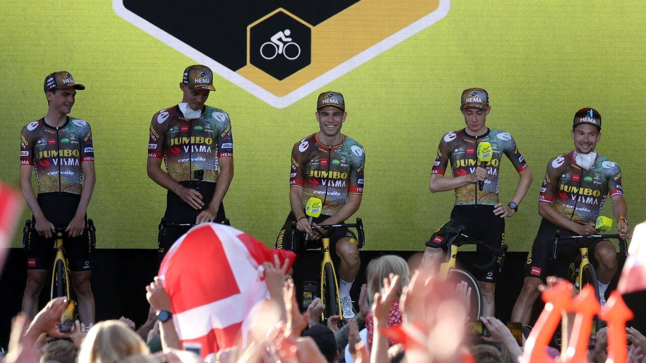 Roglic, Van Aert y Vingegaard son las cartas del Jumbo para pelear la camiseta amarilla y verde en el Tour.