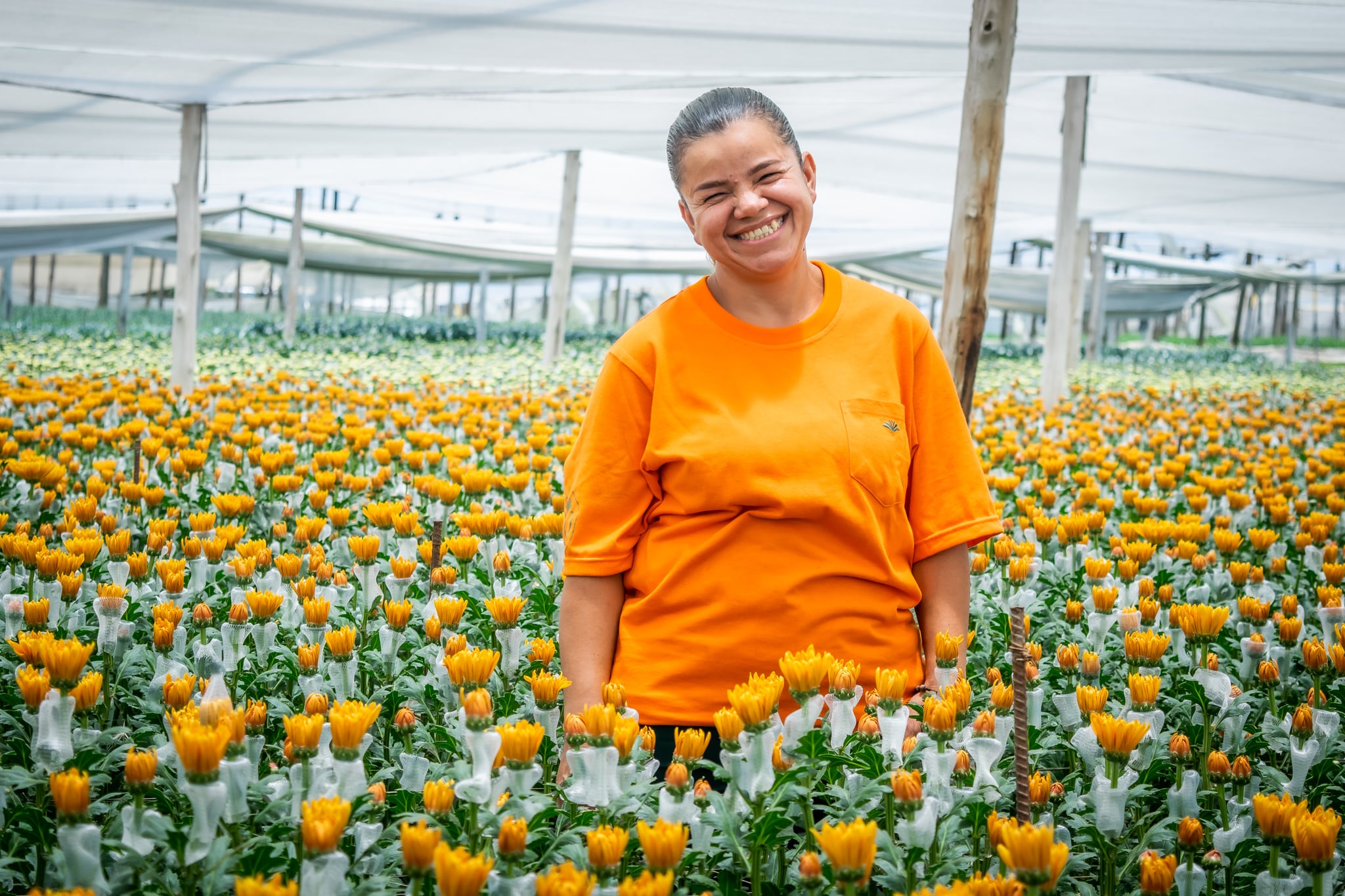 Nini Johana Escobar, trabajadora de Flores El Capiro.