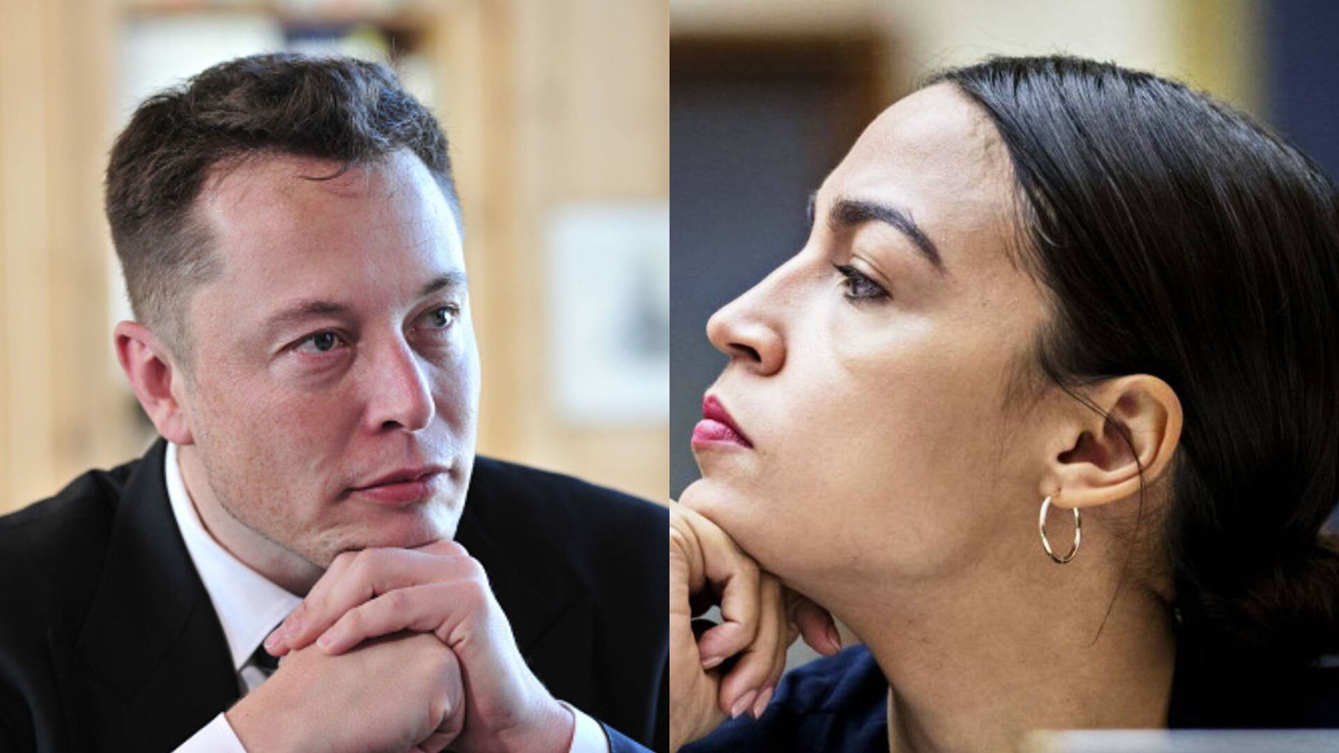 Elon Musk y Alexandria Ocasio-Cortez.
