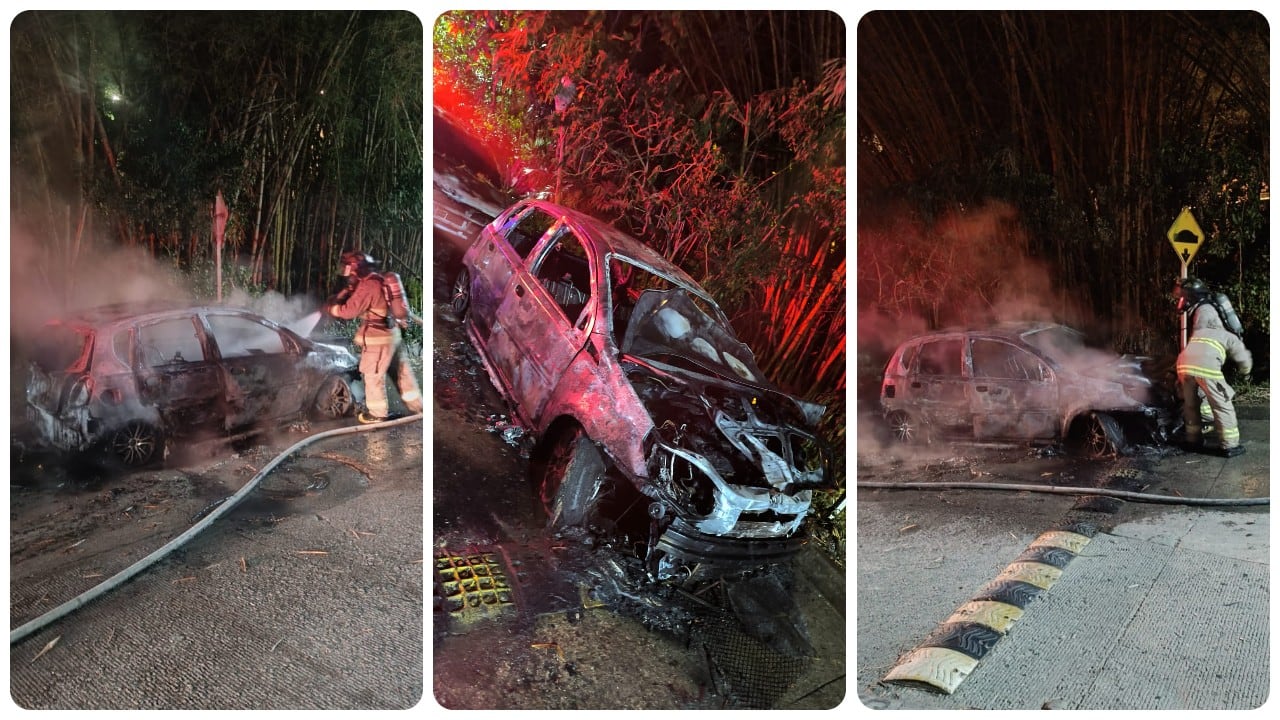 Así quedó el carro que le quemaron al candidato a la Cámara, Mauricio Matri.