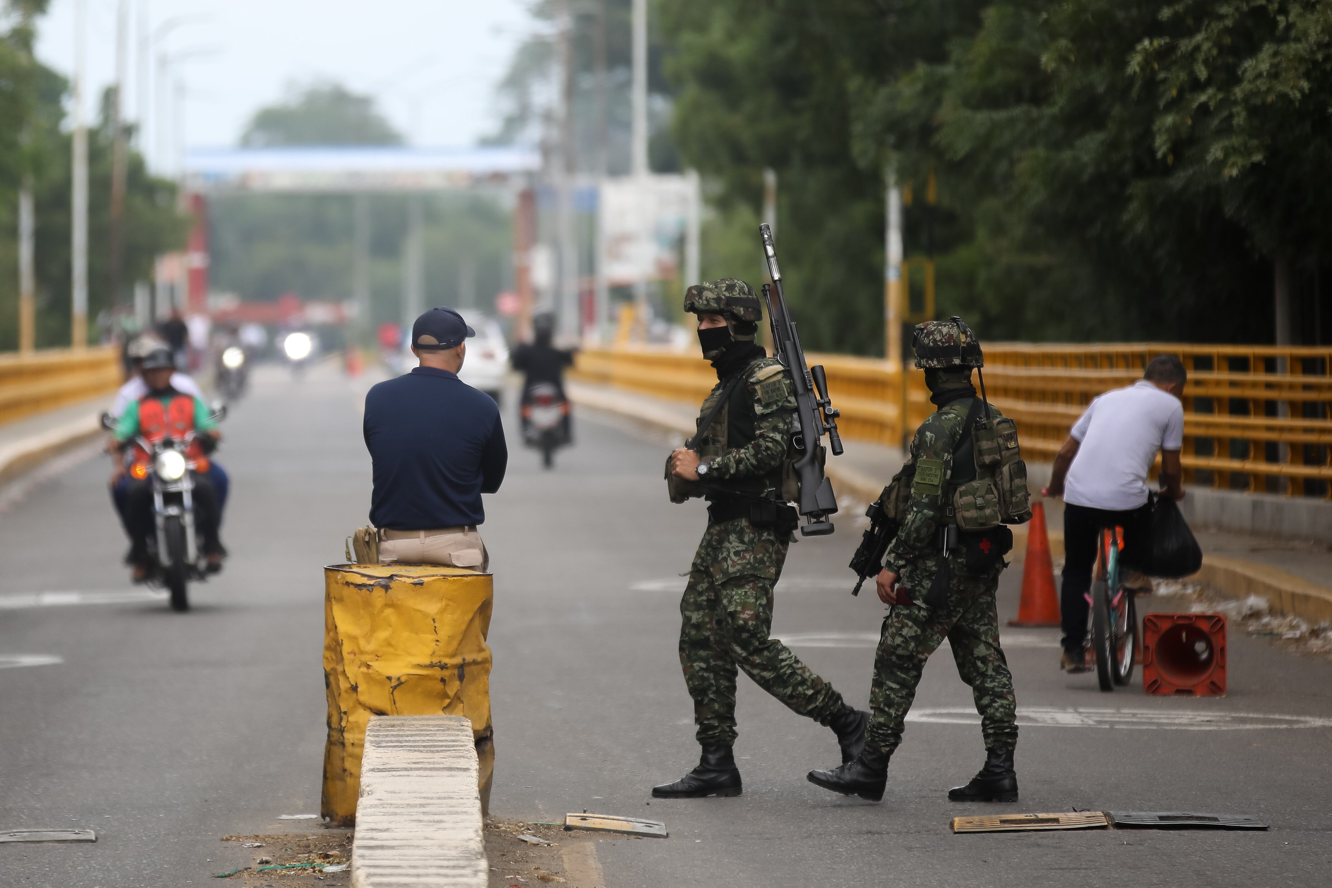 Frontera entre Colombia y Venezuela en Cucúta, Norte de Santander. Paso fronterizo.