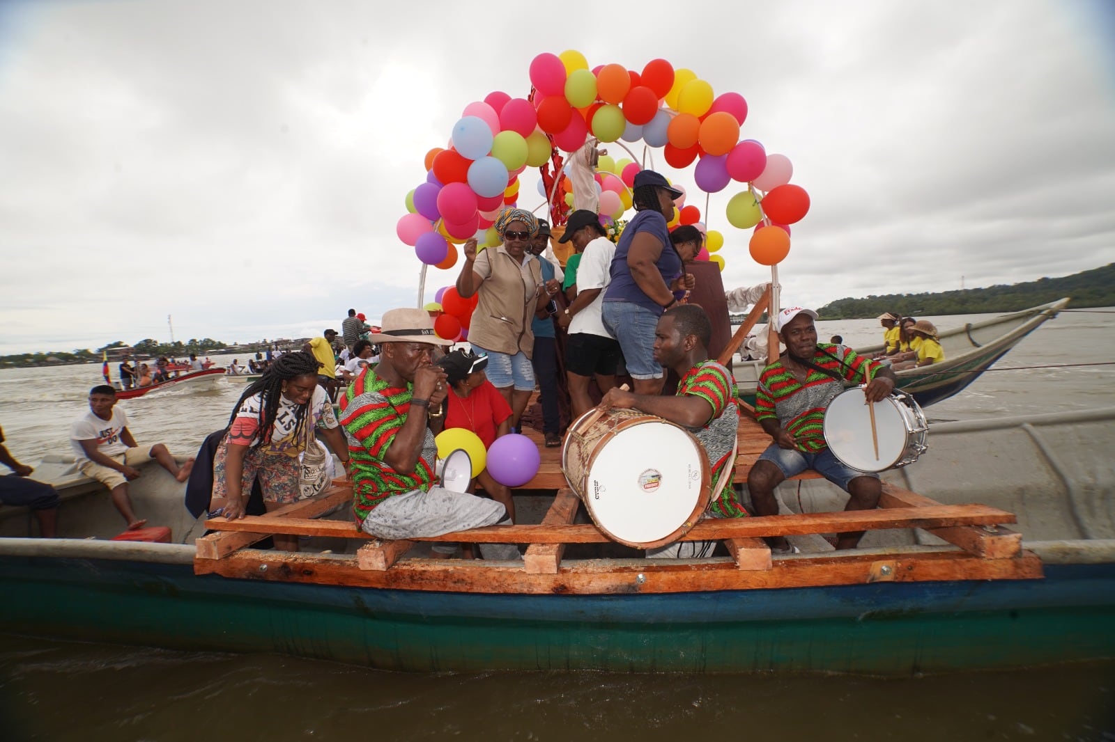 Lanchada con la Virgen del Carmen en Pizarro, Chocó.