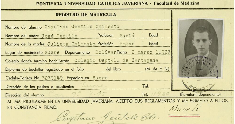 Muy pocos en Sucre ignoran que Santiago Nasar era en realidad un joven inmigrante italiano que estudiaba por entonces tercero de Medicina en la Universidad Javeriana de Bogotá y que su nombre real era Cayetano Gentile.