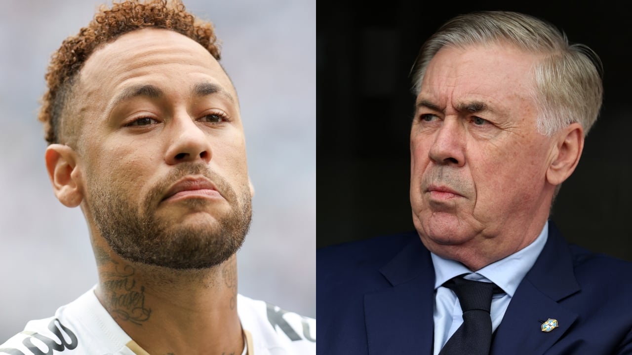 Neymar y Carlo Ancelotti.
