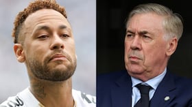 Neymar y Carlo Ancelotti.