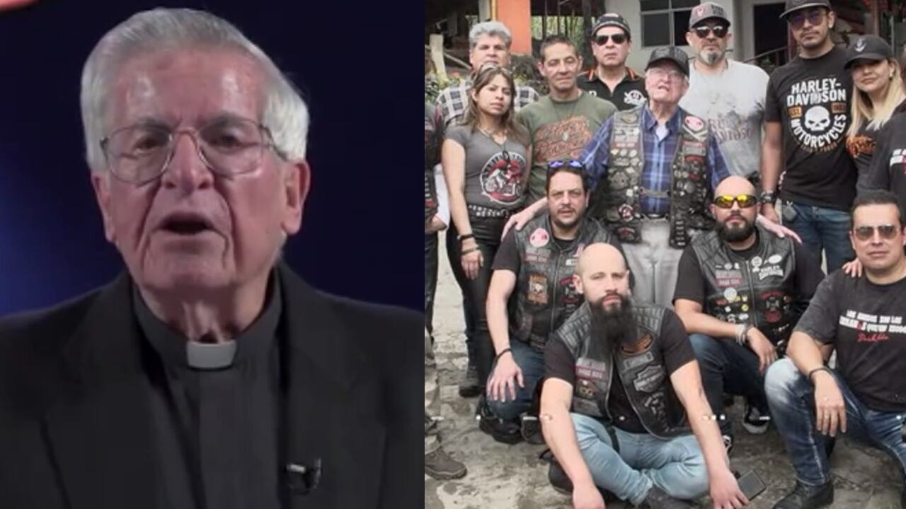 El padre de El Minuto de Dios estuvo compartiendo con algunos de estos moteros.