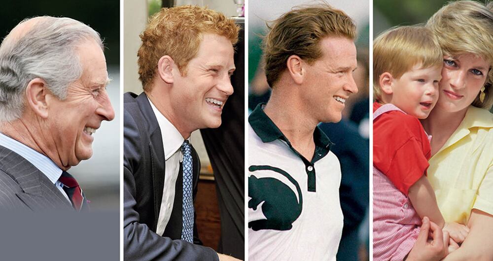 Se cree que Harry rompió con la realeza porque descubrió que no es hijo del príncipe Carlos, sino de James Hewitt, amante de su madre, Diana de Gales, en cuyos brazos aparece en 1987.