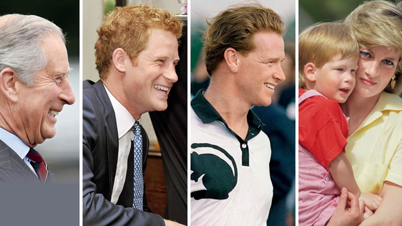 Se cree que Harry rompió con la realeza porque descubrió que no es hijo del príncipe Carlos, sino de James Hewitt, amante de su madre, Diana de Gales, en cuyos brazos aparece en 1987.