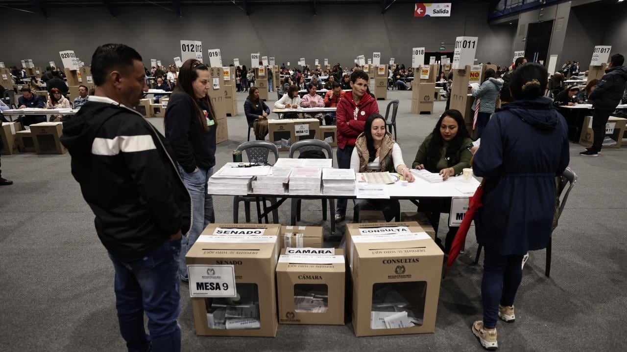Imagen de referencia sobre una mesa de votación en Corferias, el pasado 8 de marzo.
