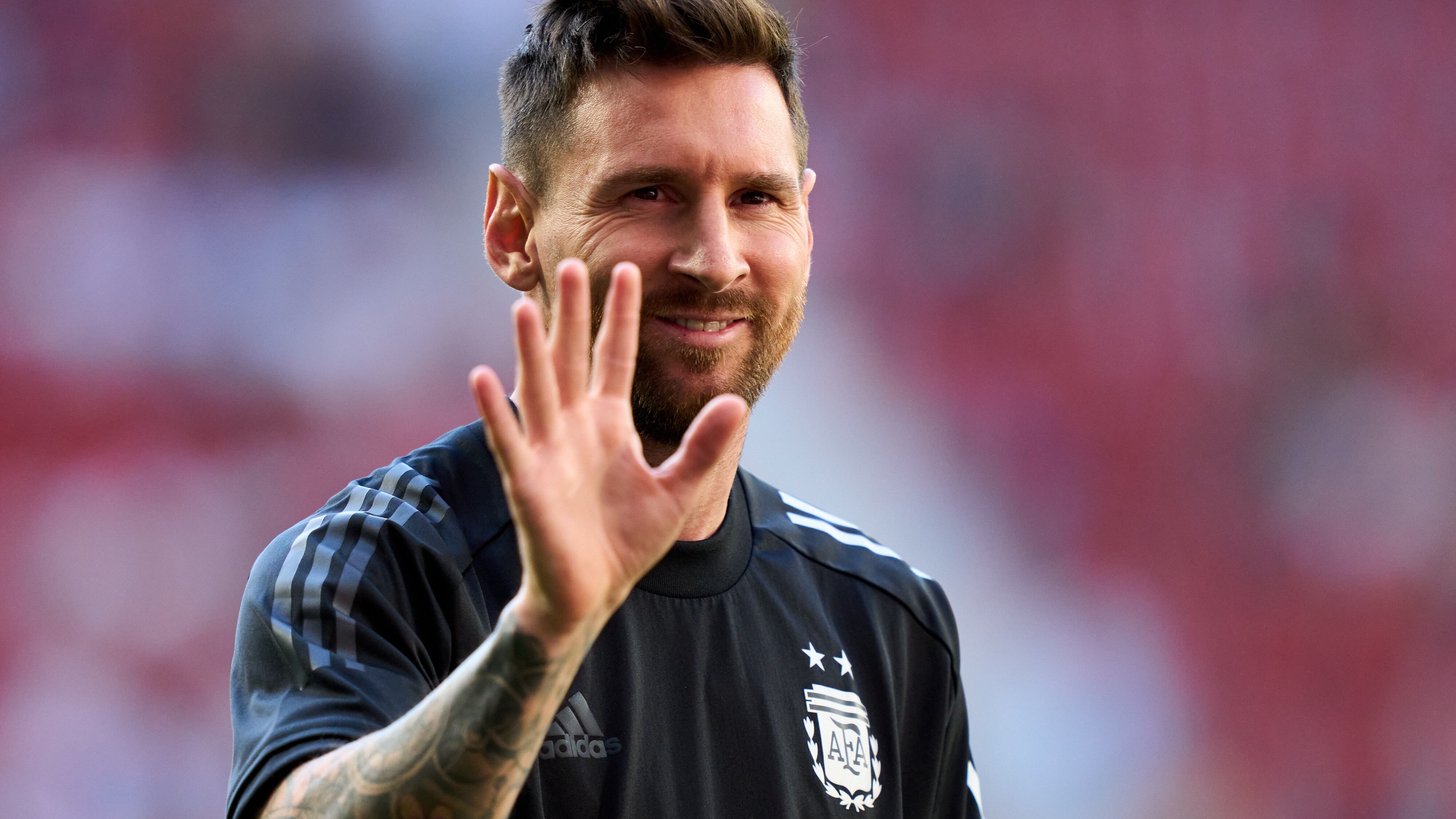 Lionel Messi, jugador de la Selección de Argentina, durante el partido amistoso contra Estonia.