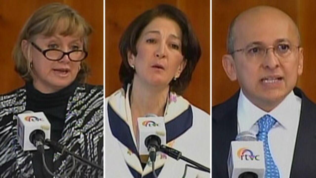Los ternados Mónica de Greiff, María Luisa Mesa y Eduardo Montealegre, expusieron sus propuestas ante los magistrados de la Corte Suprema.