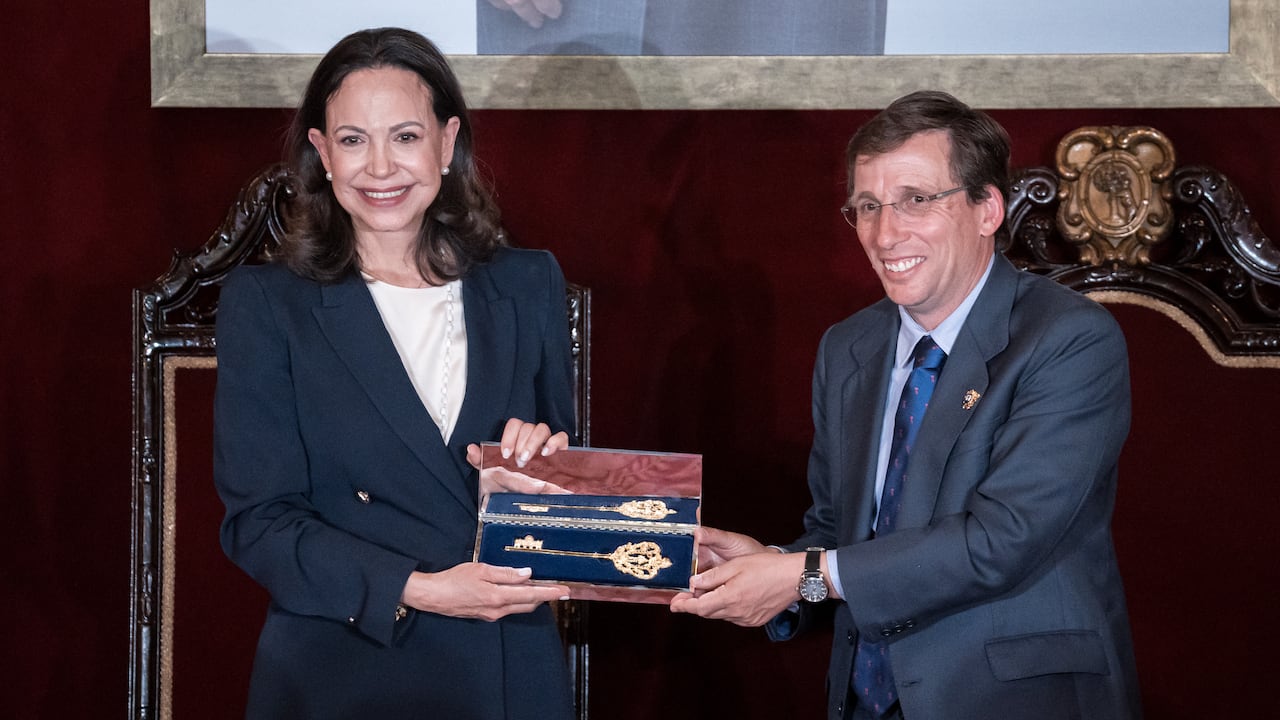María Corina Machado recibió las llaves de la ciudad de Madrid, España.