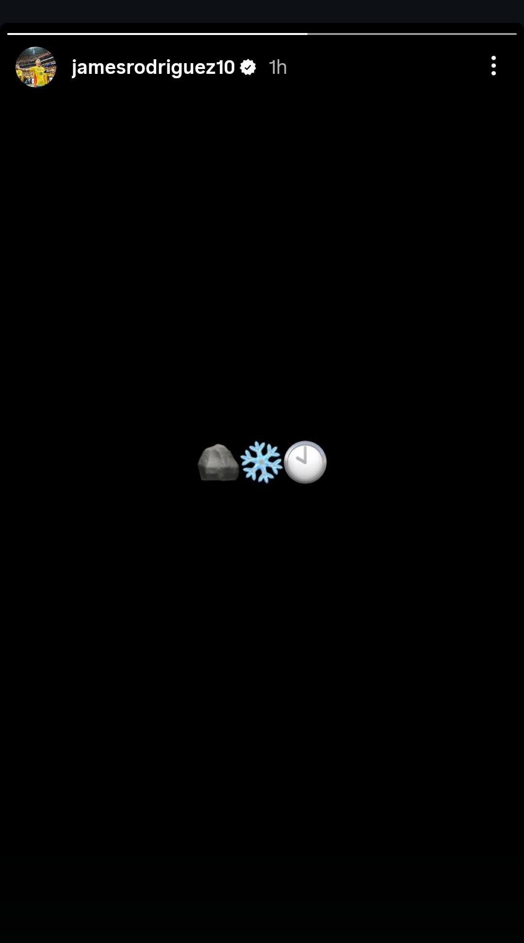 Esta fue la historia de James Rodríguez en su cuenta de Instagram