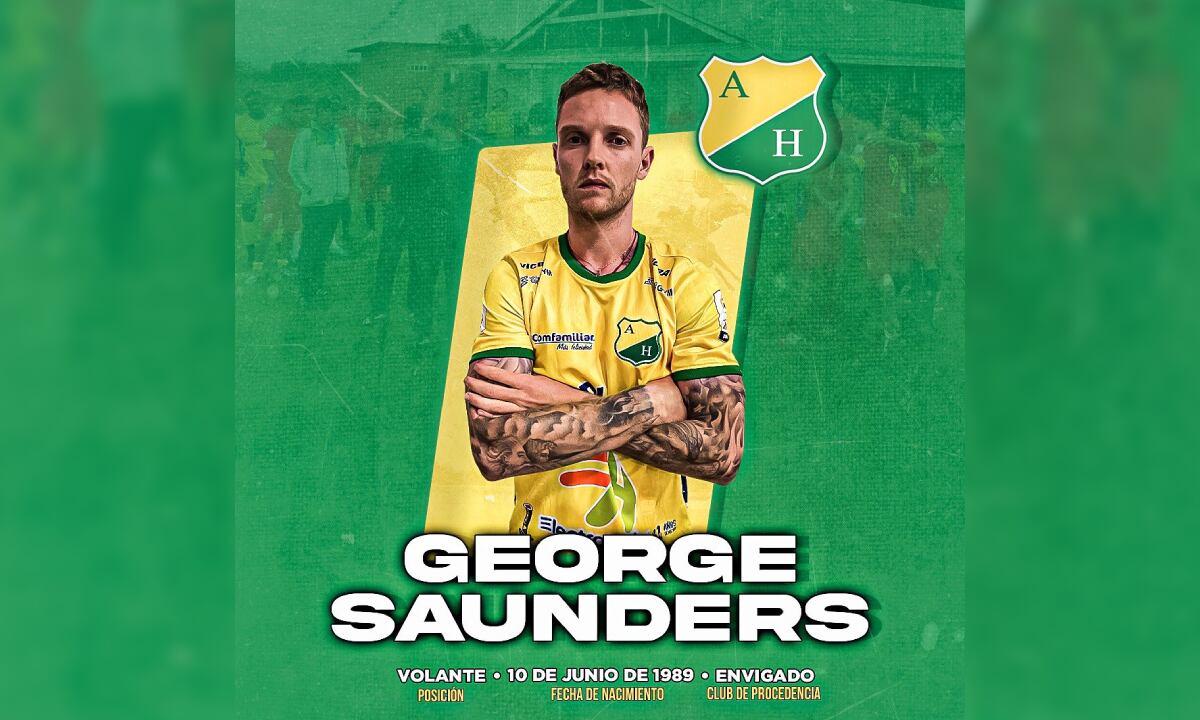 George Saunders. Foto: Twitter oficial Atlético Huila.
