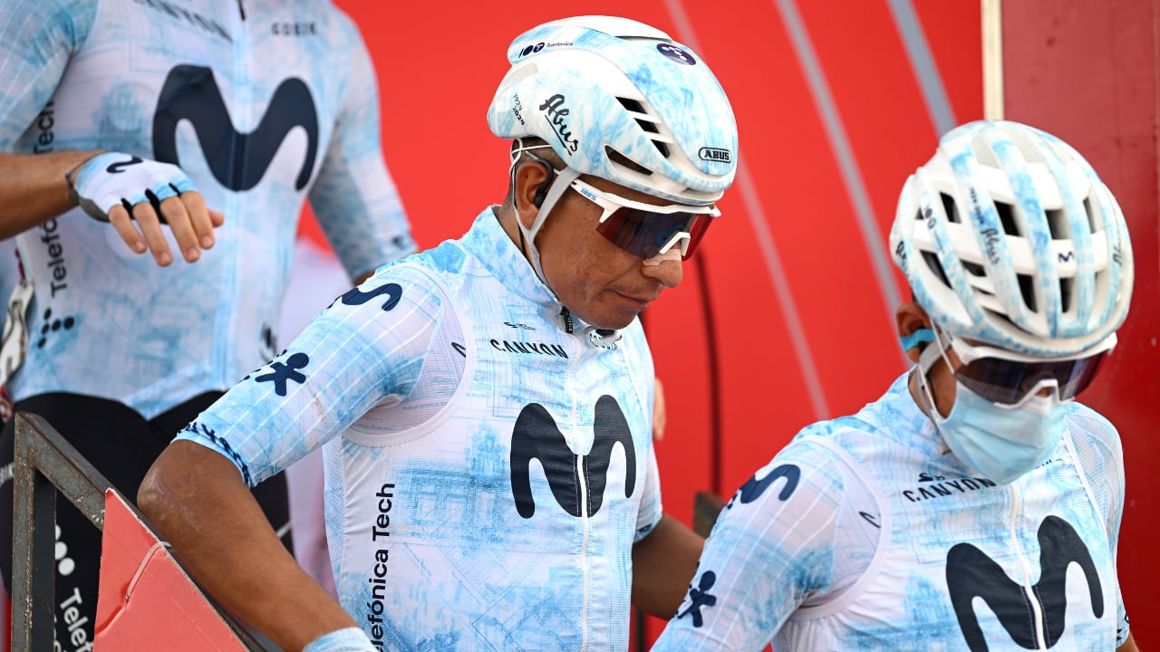 Nairo Quintana durante La Vuelta con el Movistar Team.