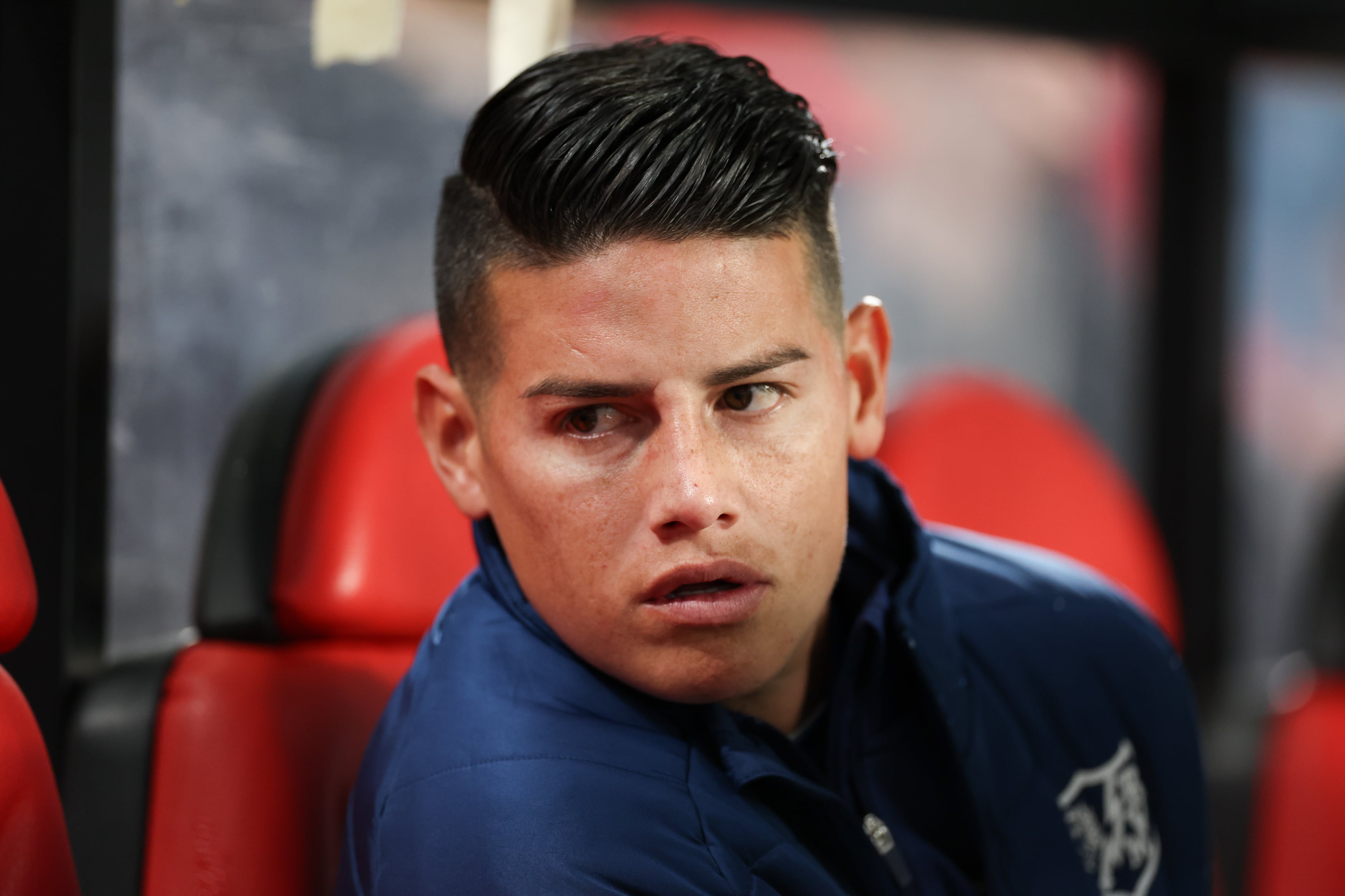 MADRID, SPAIN - NOVEMBER 08: James Rodriguez of Rayo vallecano looks on prior to the LaLiga match between Rayo Vallecano and UD Las Palmas at Estadio de Vallecas on November 08, 2024 in Madrid, Spain. (Photo by Florencia Tan Jun/Getty Images)