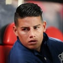 James Rodríguez en el banquillo del Rayo Vallecano