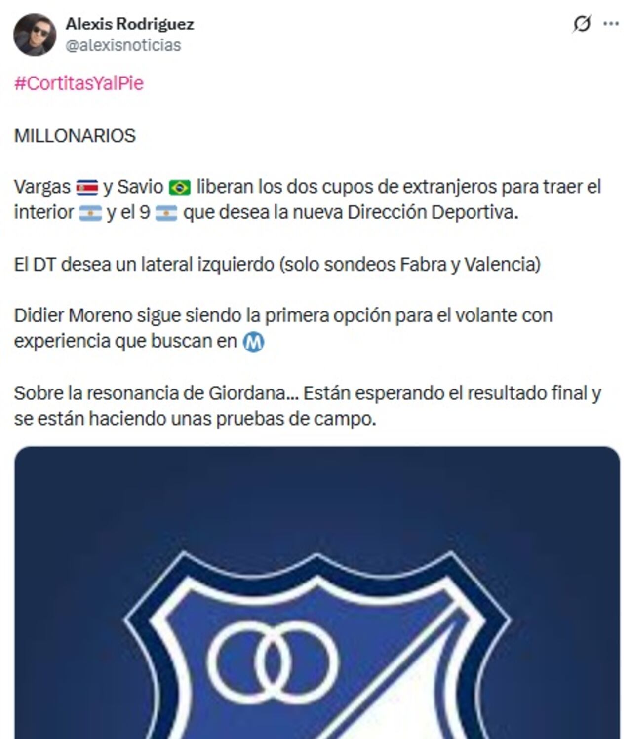 Pantallazo X: @alexisnoticias