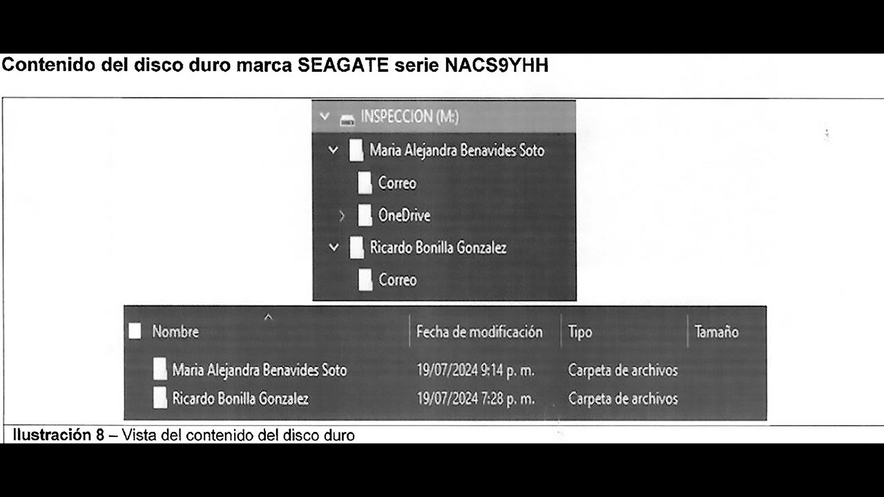 Disco duro de María Alejandra Benavides.