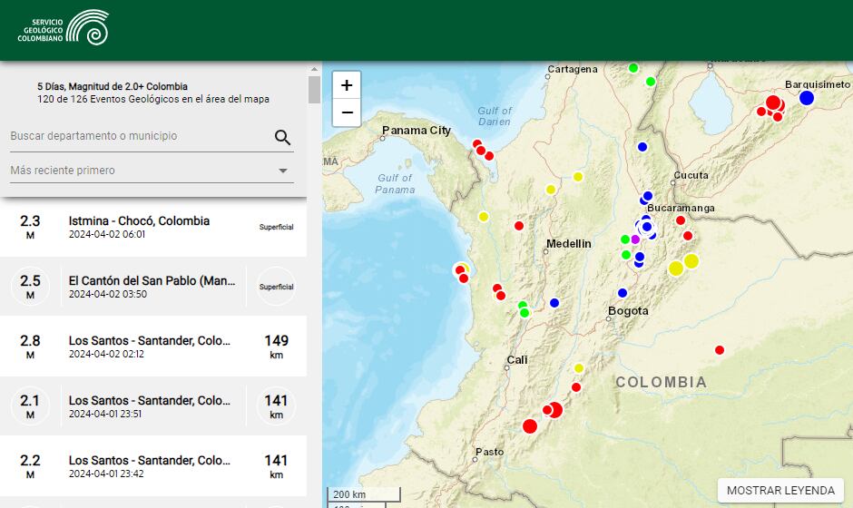 El SGC registra en tiempo real la actividad sísmica en Colombia.