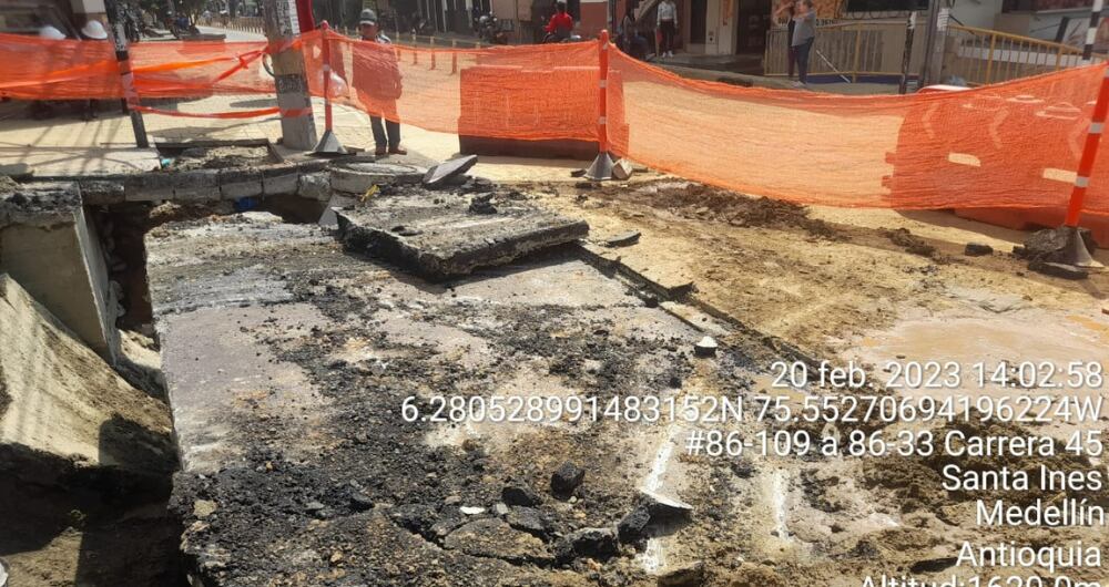Daño en tubo madre del nororiente de Medellín.