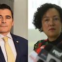 El magistrado César Reyes y la senadora Isabel Zuleta.