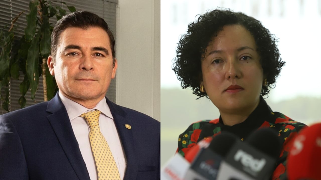 El magistrado César Reyes y la senadora Isabel Zuleta.