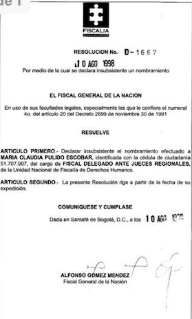 Declaración de insubsistencia