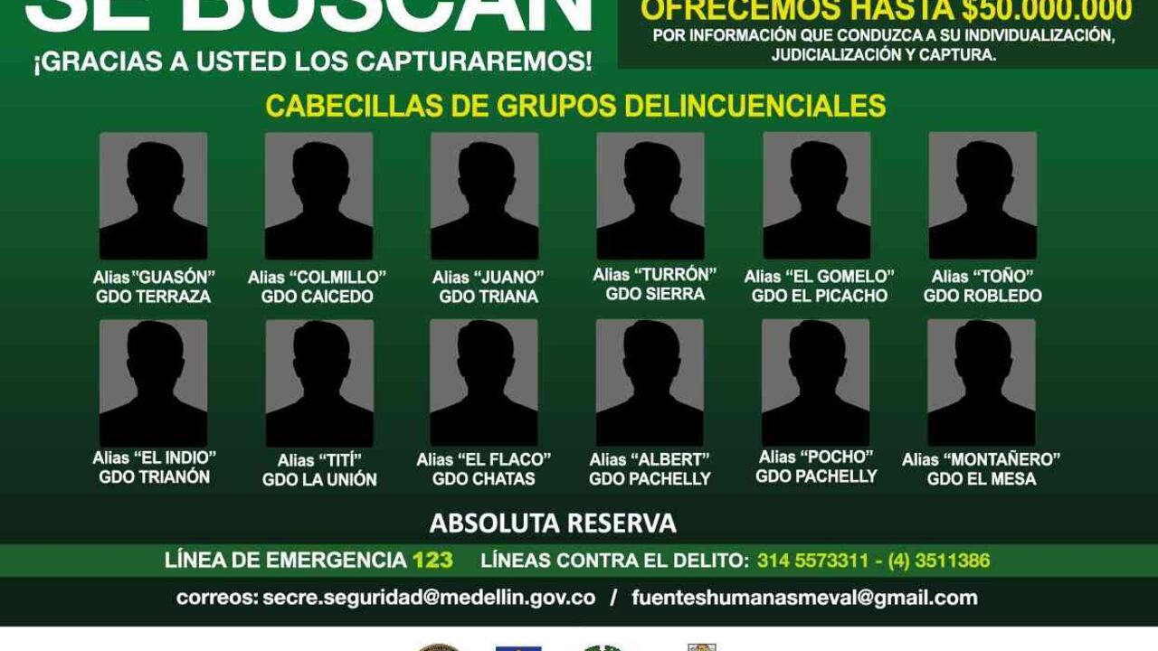 Los jefes de los Grupos Delincuenciales Organizados de Medellín, por ahora, no tienen rostro.