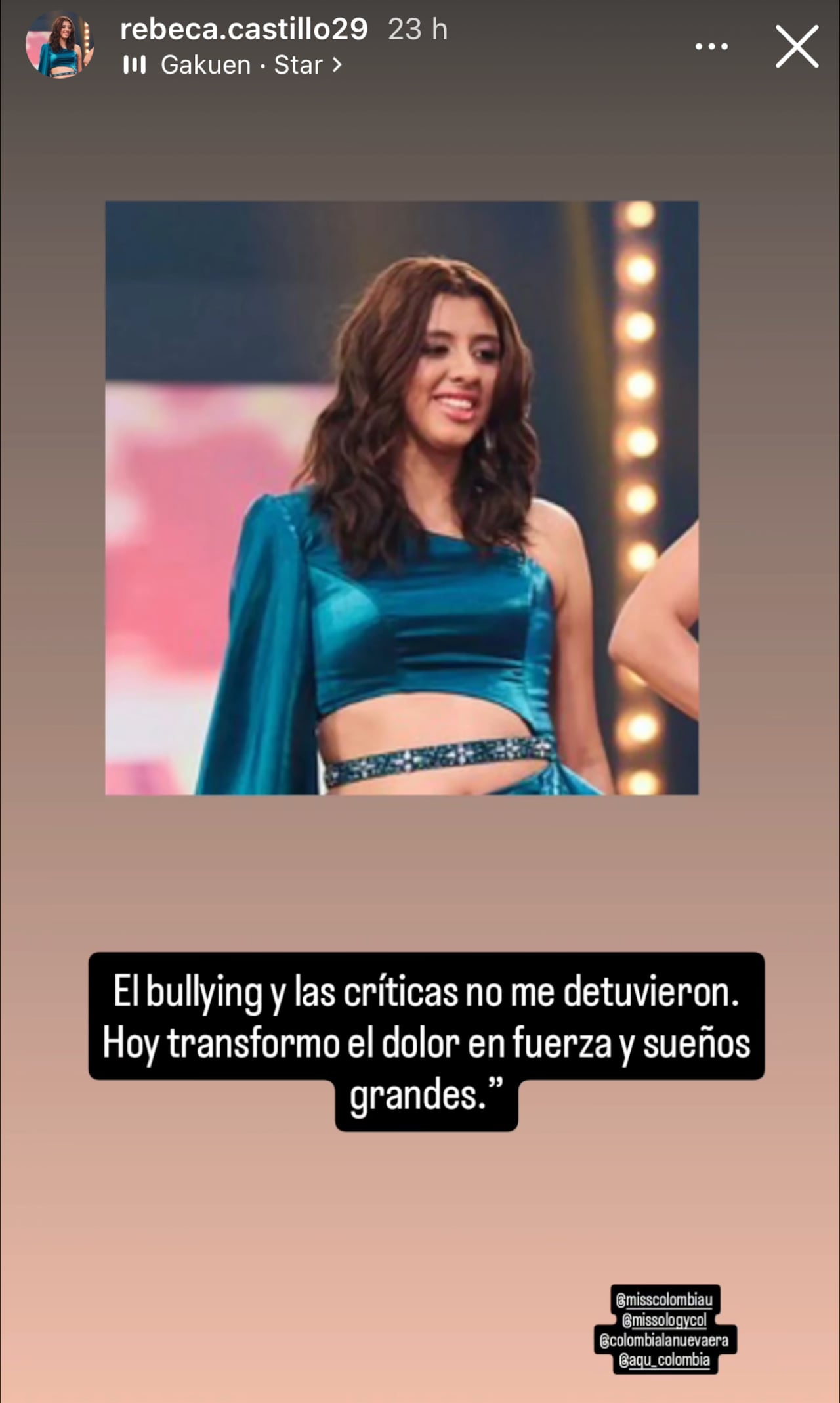 La participante de Miss Universe Colombia se pronunció por medio de sus redes sociales.
