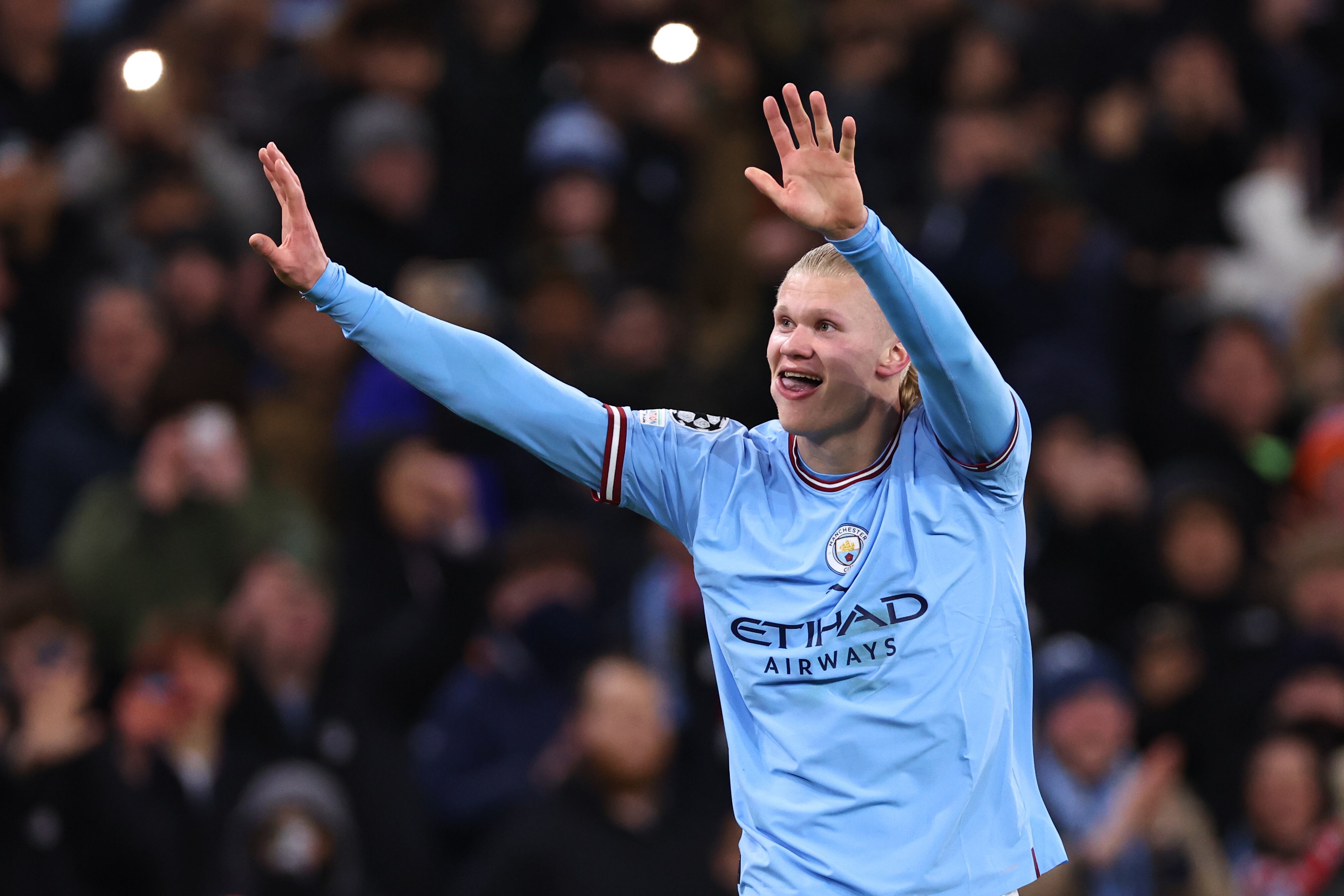 Erling Haaland fue autor de cinco goles en el partido de Champions ante RB Leipzig.