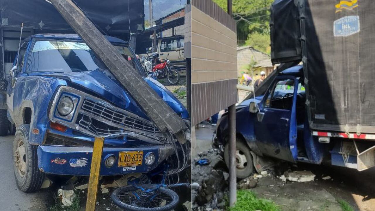 Accidente que protagonizó conductor borracho en Antioquia.