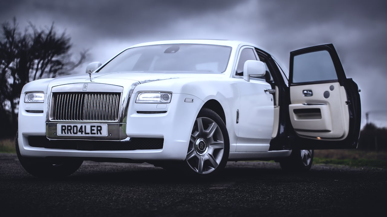 STEVENAGE, UNITED KINDOM - JANUARY 31: The Rolls Royce Ghost, owned by Limousine company, Starlite Limos. Photographed in Stevenage, Hertfordshire. (Photo by Martyn Lucy/Getty Images)