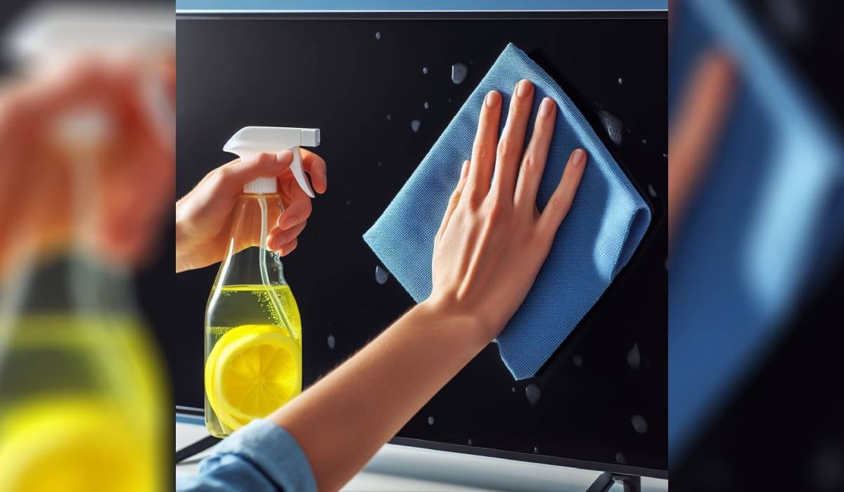 Algunas personas creen que es bueno usar agua con limón para limpiar la pantalla del TV.