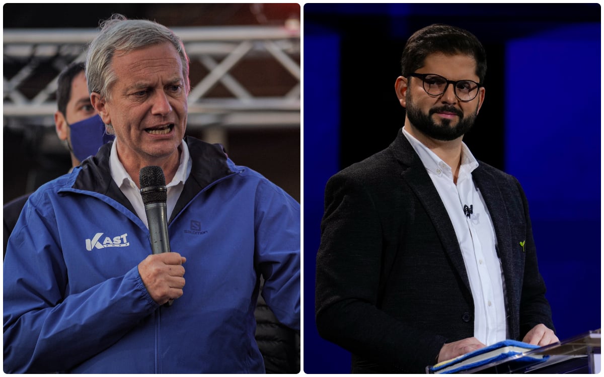 José Kast y Gabriel Boric, candidatos a la presidencia de Chile.