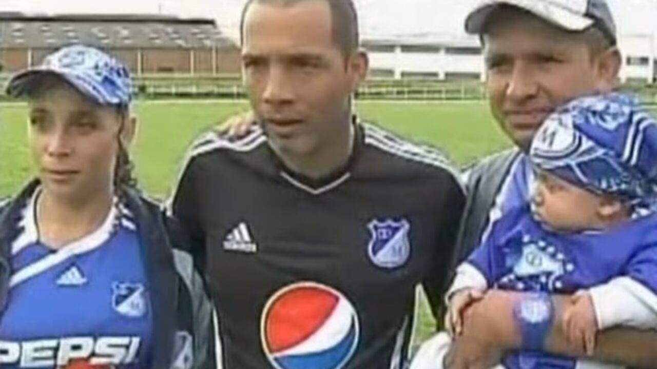 Mayer Candelo, un viejo conocido de Millonarios, junto a la familia de Millos David.
