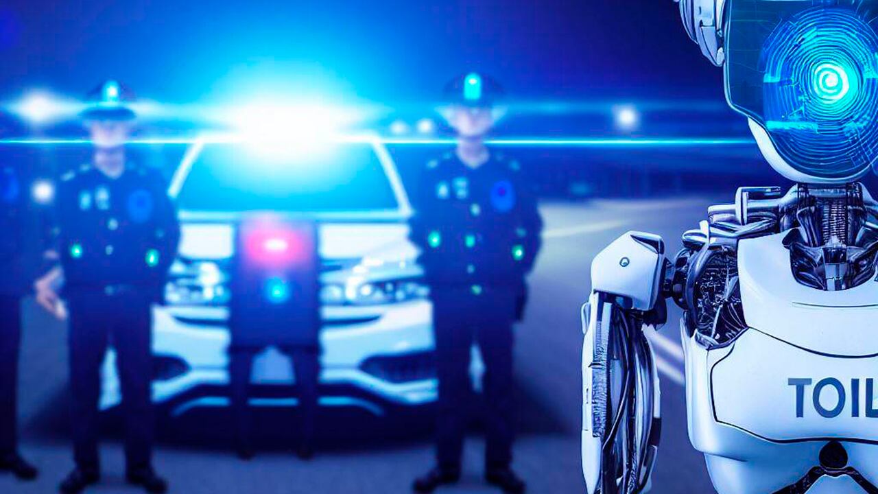Inteligencia artificial ayuda a la policía a atrapar criminales en la ciudad.