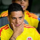 Juan Fernando Quintero en medio de un partido del Mundial 2026 con la Selección Colombia