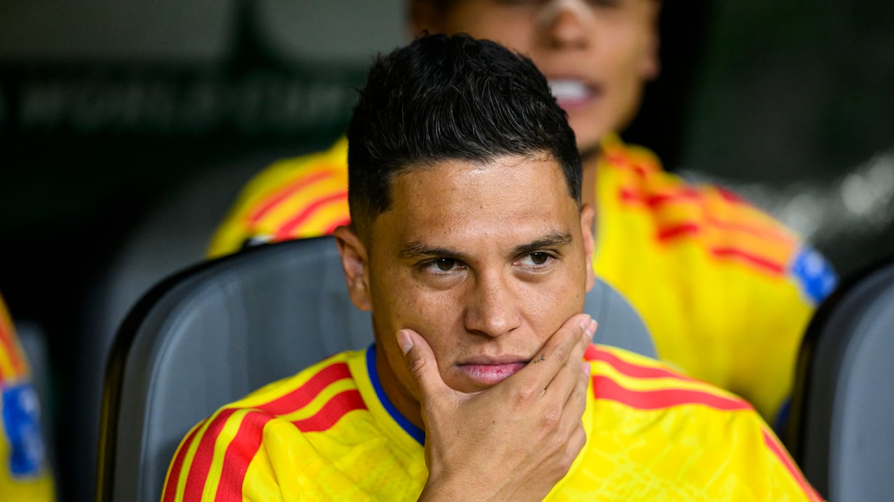 Juan Fernando Quintero en medio de un partido del Mundial 2026 con la Selección Colombia.