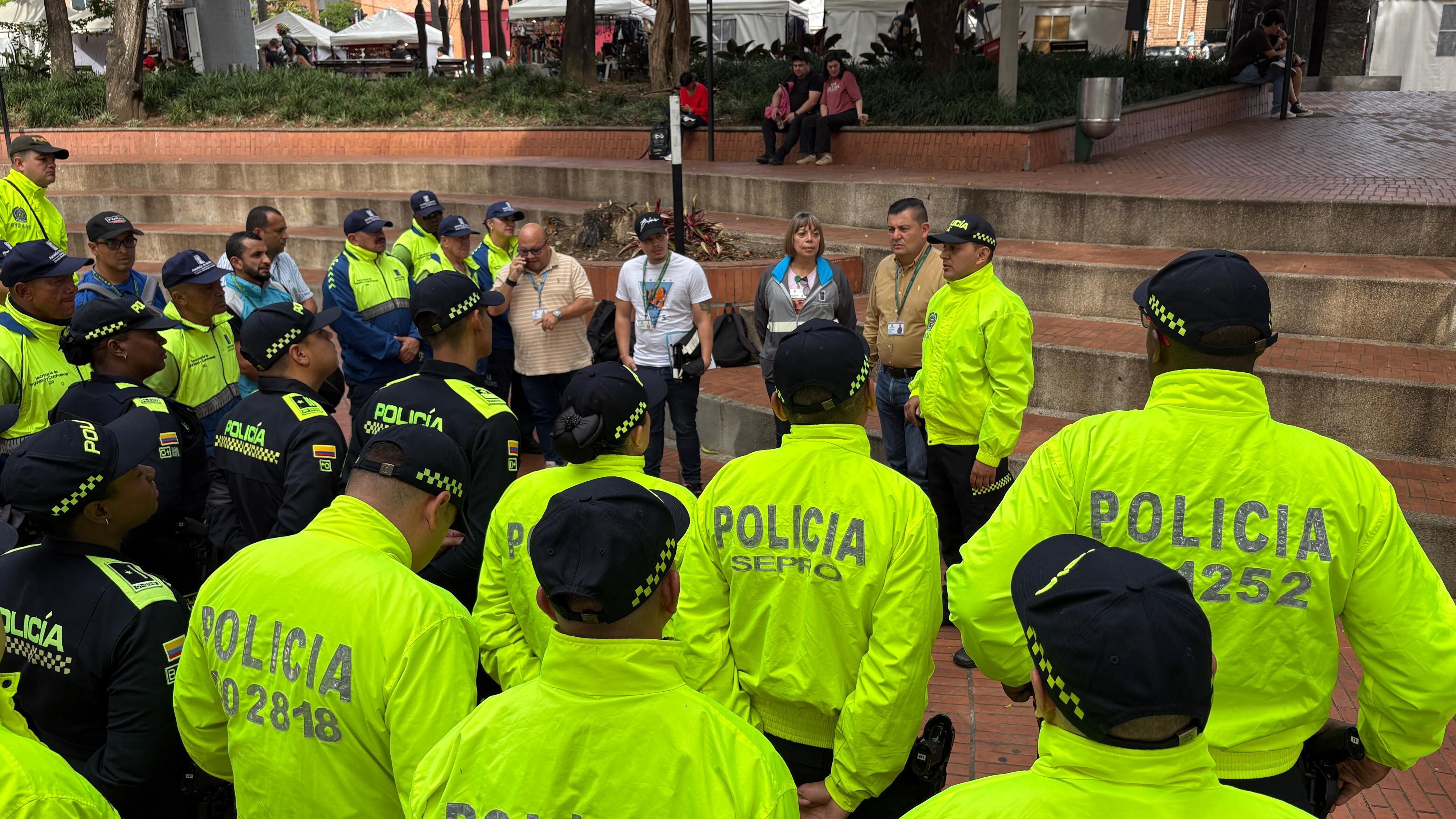 Operativo de la Policía en Medellín.