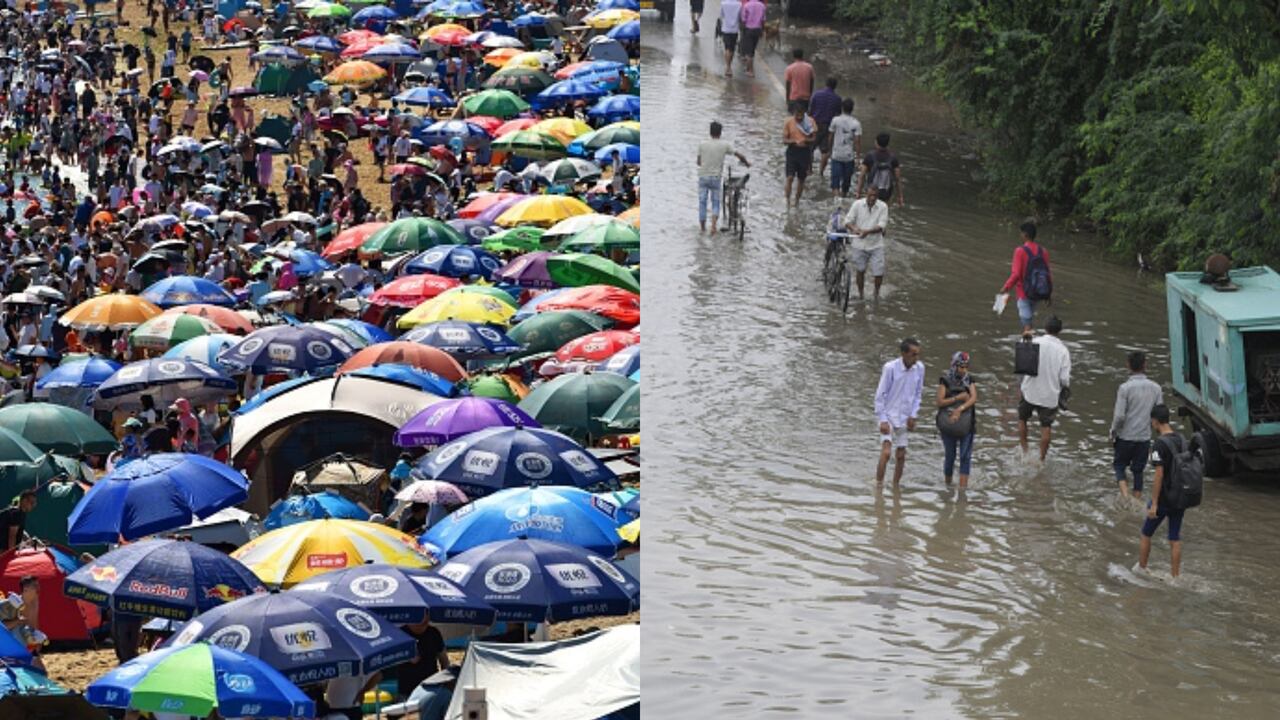 Temperaturas extremas y fuertes lluvias azotan el continente asiático.