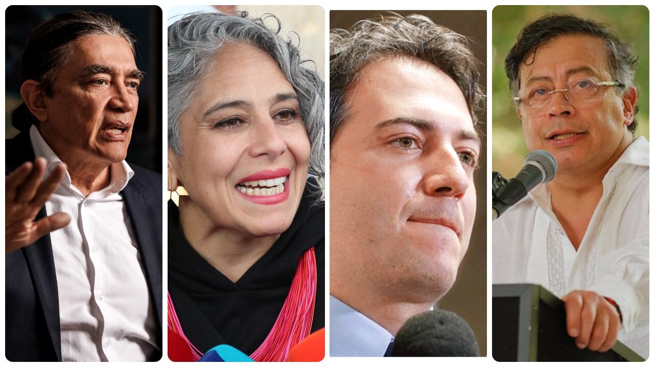 Gustavo Bolívar, María José Pizarro, Daniel Quintero y Gustavo Petro.