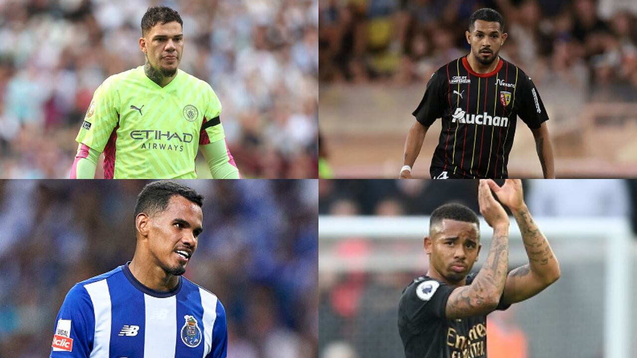 De izquierda a derecha, de arriba a abajo: Ederson, Facundo Medina, Wenderson Galeno y Gabriel Jesus hacen parte del once ideal