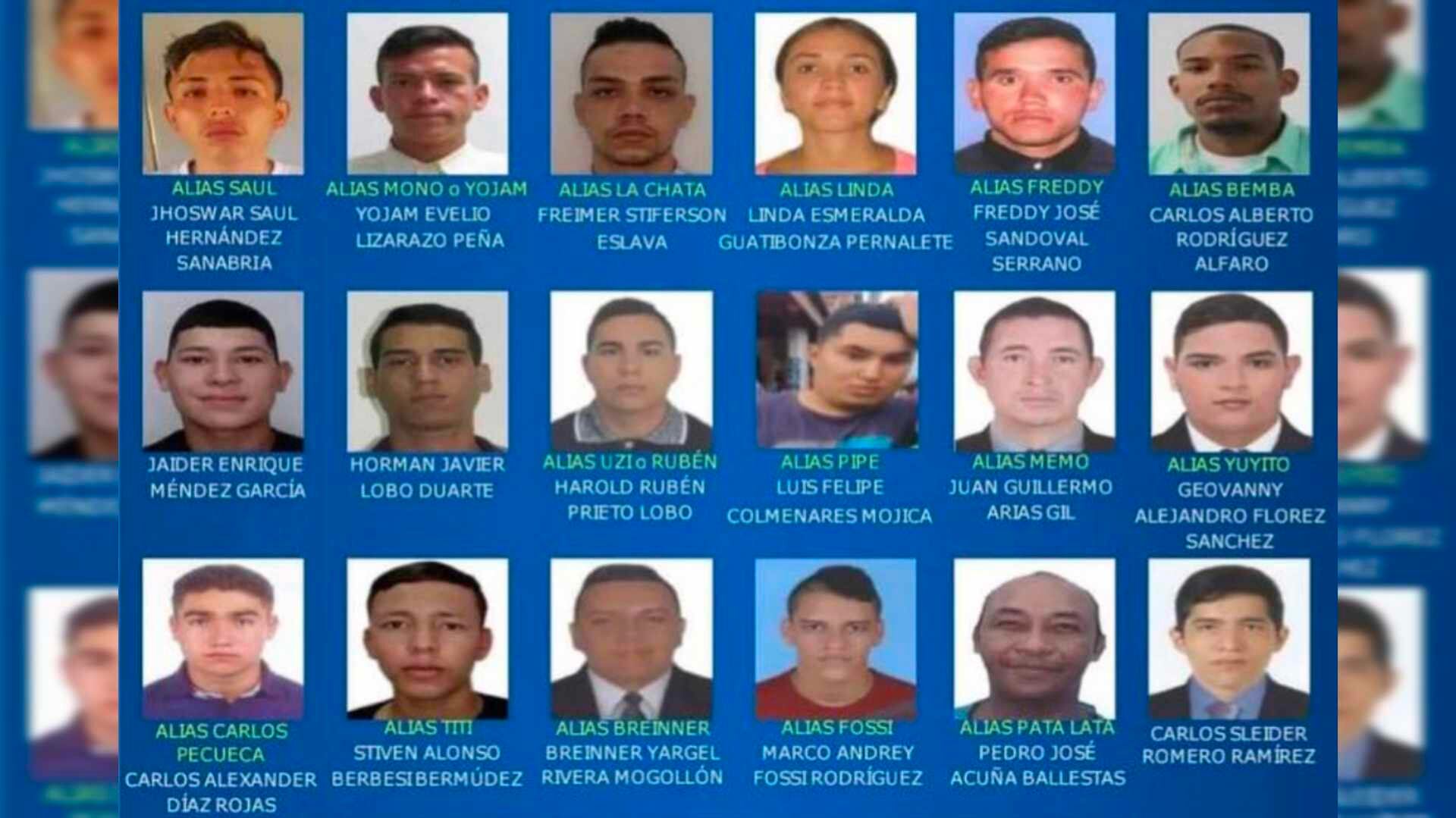 Estos sujetos fueron expuestos con nombre propio y su respectivo alias.