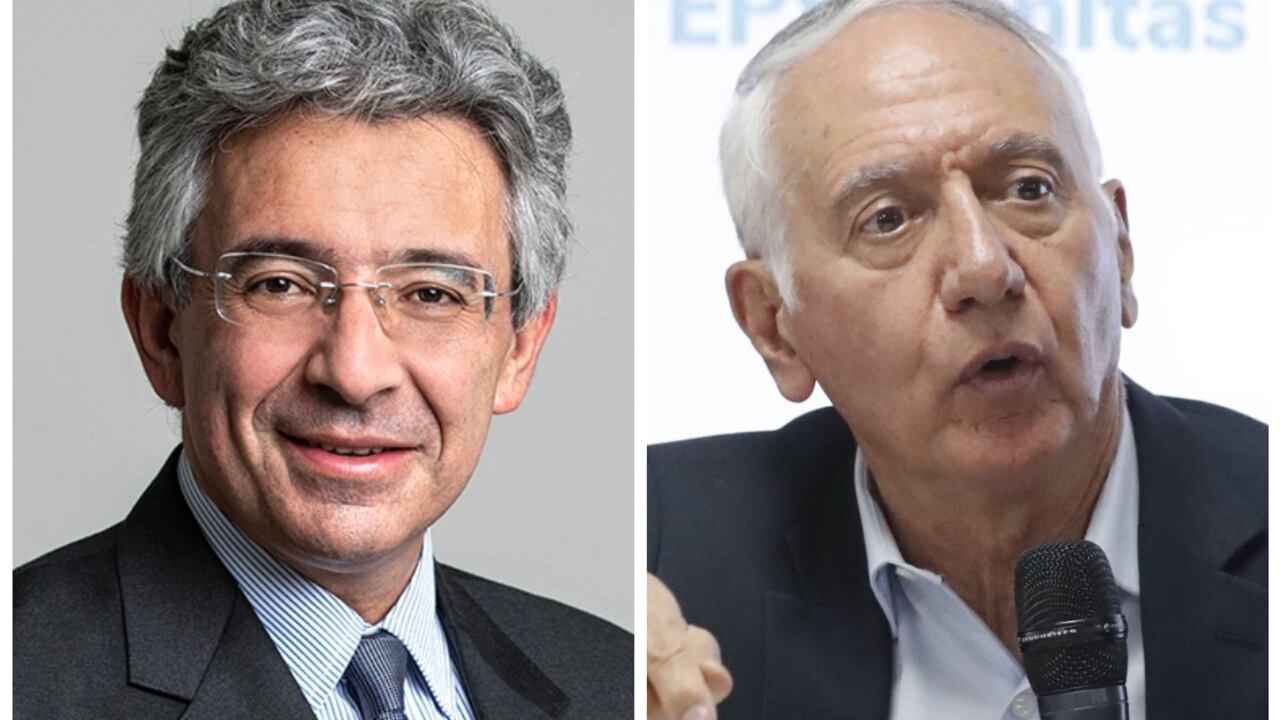 El líder de Salvación Nacional, Enrique Gómez Martínez, y el ministro de Salud, Guillermo Alfonso Jaramillo.