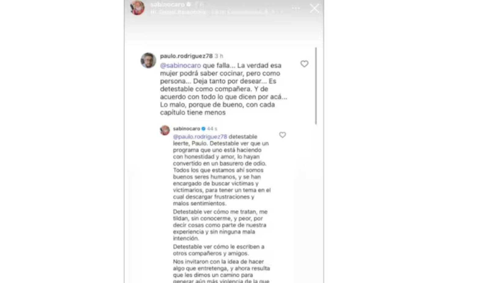 Carolina Sabino le responde a sus 'haters' en redes