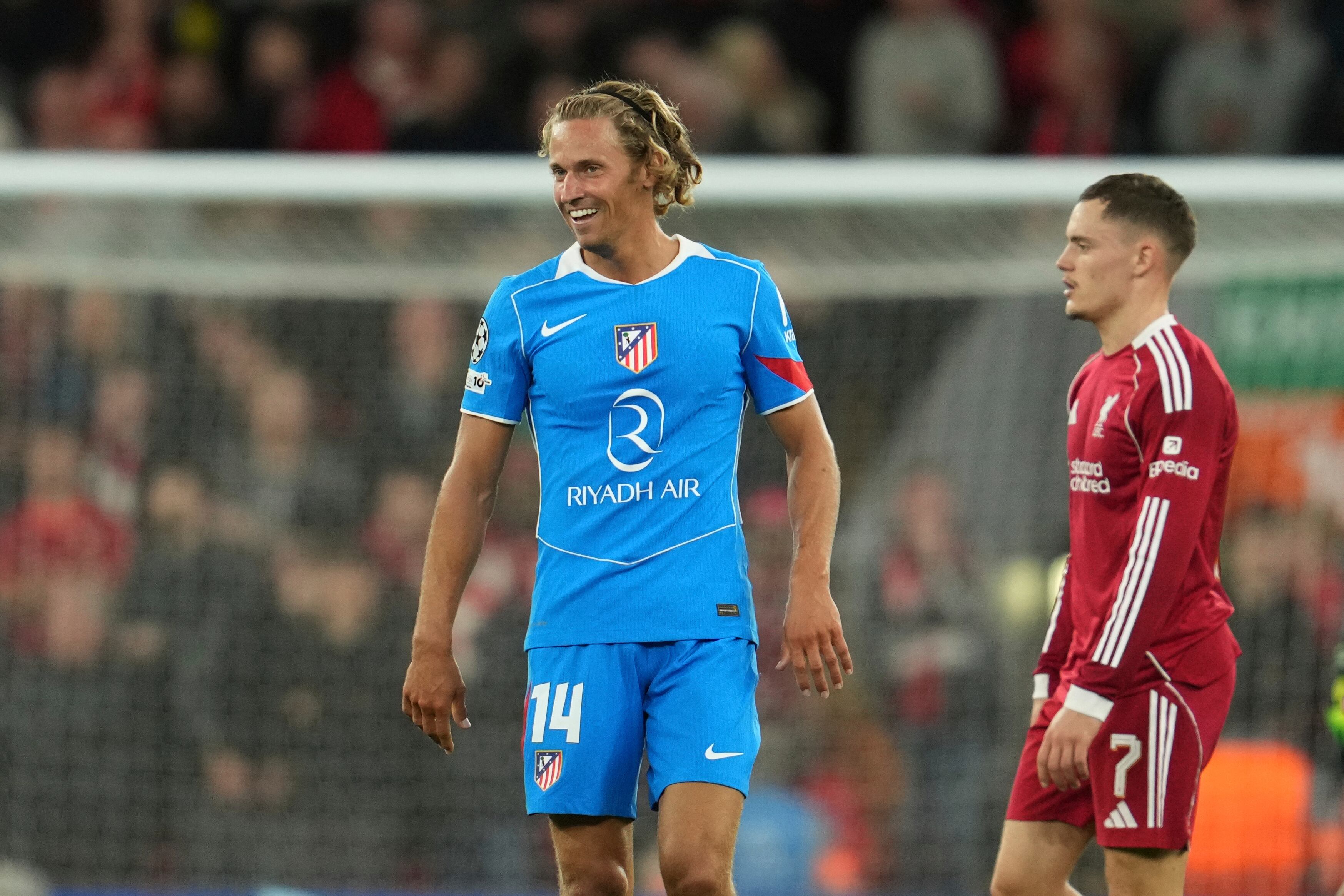 Marcos Llorente, una de las figuras en el partido de Atlético de Madrid contra Liverpool.